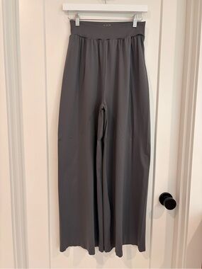 OQQ Wide Leg Leggings Charcoal Gray High Waisted S